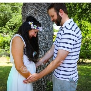 Max Lace Maxi Dress Beige/white lined by max Size 12